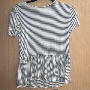 Striped Peplum Tee